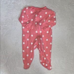 (2 for $10) carters Pink Polka Dot footie / sleeper full zipper One Piece